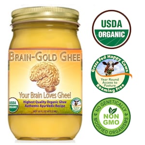 Brain-Gold Organic, Pasture Raised Ayurvedic Ghee image 1