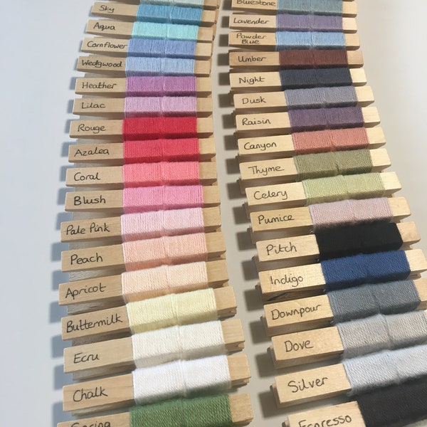 Stylecraft Naturals Bamboo and Cotton - set of 47 yarn pegs (inc 4 new 2023 shades) MADE TO ORDER