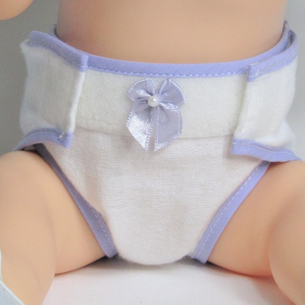 9-10-11-12-13 inch Small Lavender Doll Diaper Fit Dolls like 12 inch Baby Alive, Corolle, Gotz, Madame Alexander, Melissa & Doug, Pussycat
