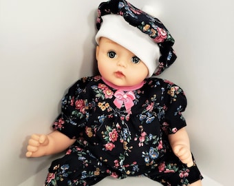 12" - 13" Mauve Rose Baby Doll Romper, Fits Dolls like Gotz, Huggums, Thumbelina & more