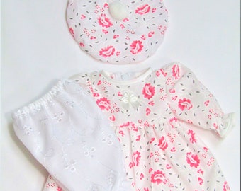 12" - 14" Flower Doll Dress, Fits Dolls like Corolle, Gotz, Huggums, Madame Alexander & more