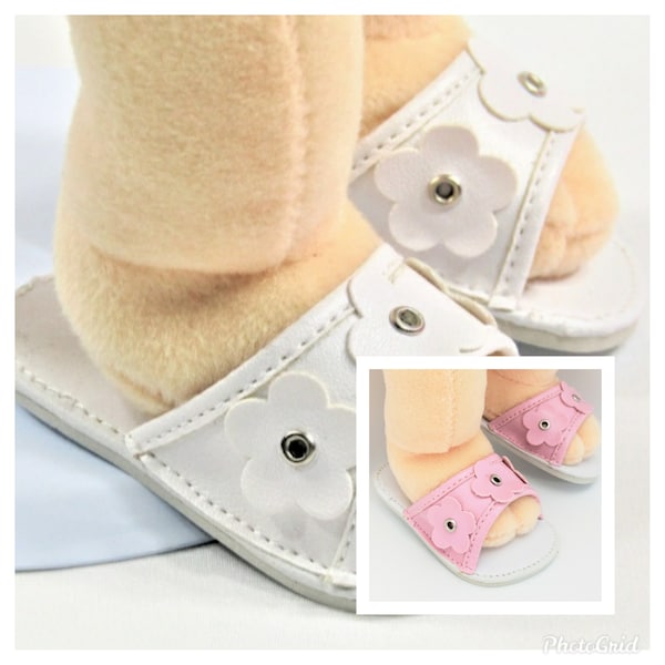 Small Dressy Doll Sandals Fit Dolls like 12 inch Wee Baby Stella, Soft Sculp Baby Summer Shoes, Rag Doll Footwear, Stuffed Animal Accessory