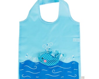 Sass and Belle Foldable Reusable shopping Bag Whale Hedgehog