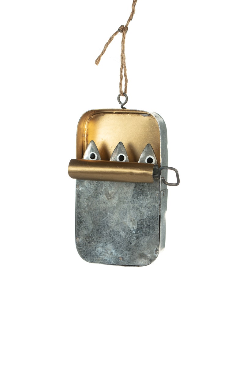 Tin of Sardines Quirky hanging ornament seagulls image 2
