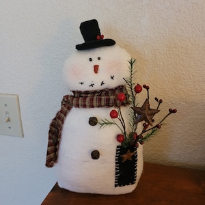 Primitive snowman christmas decor christmas gift primitive decor fabric snowman winter decor holiday primitive christmas decor snowmen