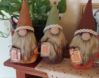 Gnome, Fall Gnome, Fabric Gnome, Doll, Fall decor, Autumn Decor