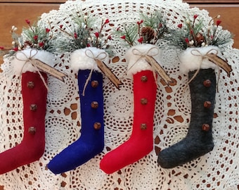 Stocking ornament gift for Christmas decor Winter country gift decor