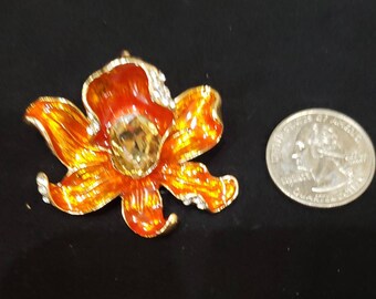 Cute Orange Flower Brooch