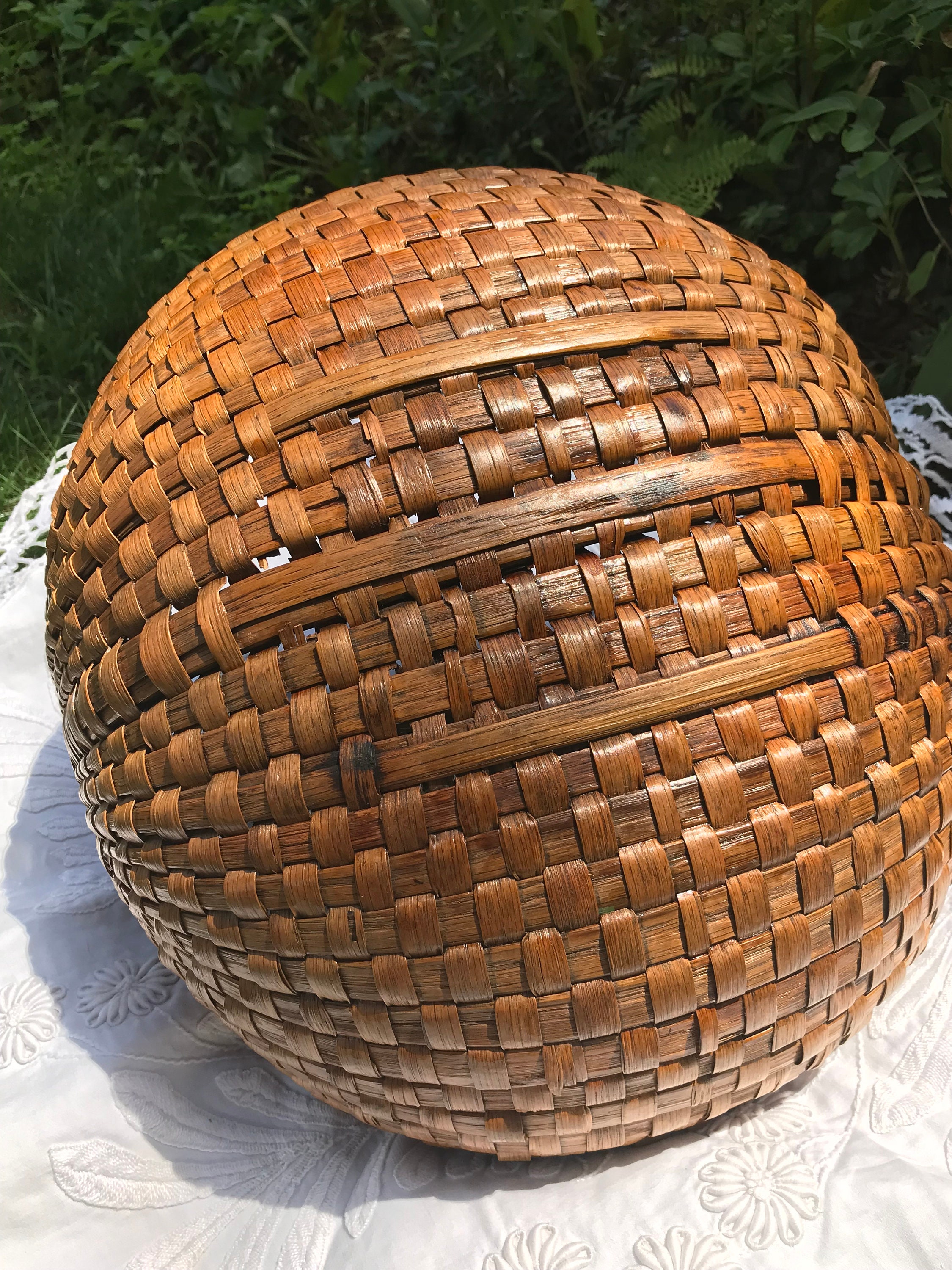 Woven Basket W/ Handle - Etsy