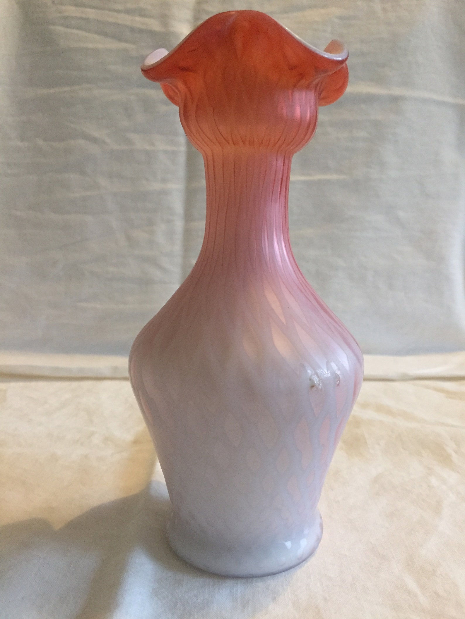 Pink Satin Glass Vase Etsy