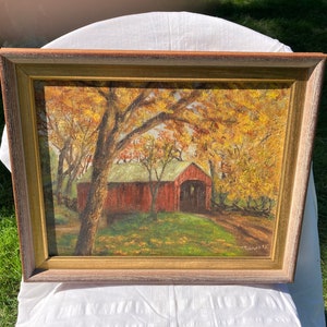 Covered Bridge Oil Painting