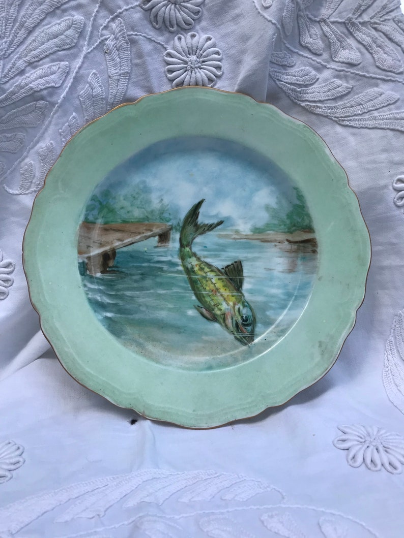 Hand Painted Fish Plates Etsy