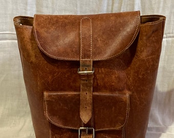 Leather backpack