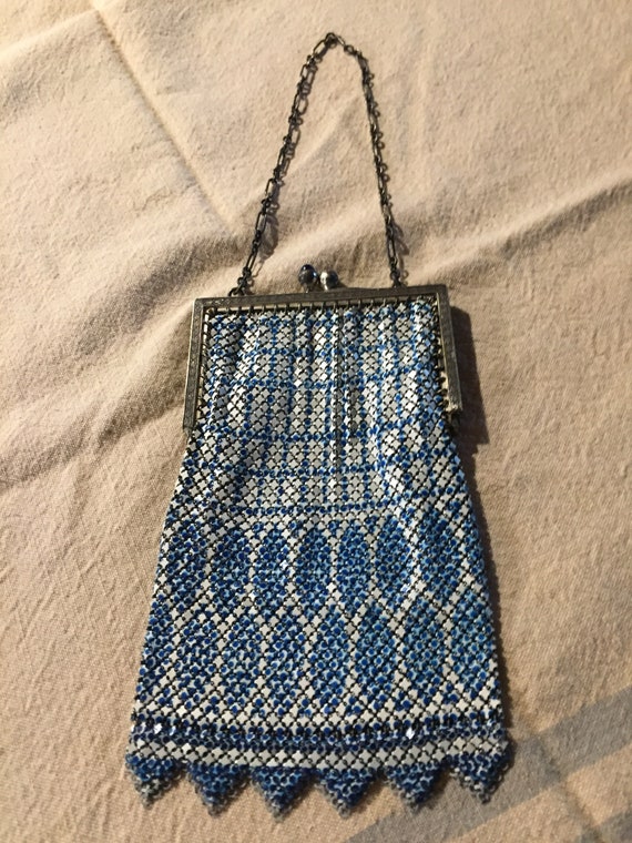 Blue And White Mesh Bag