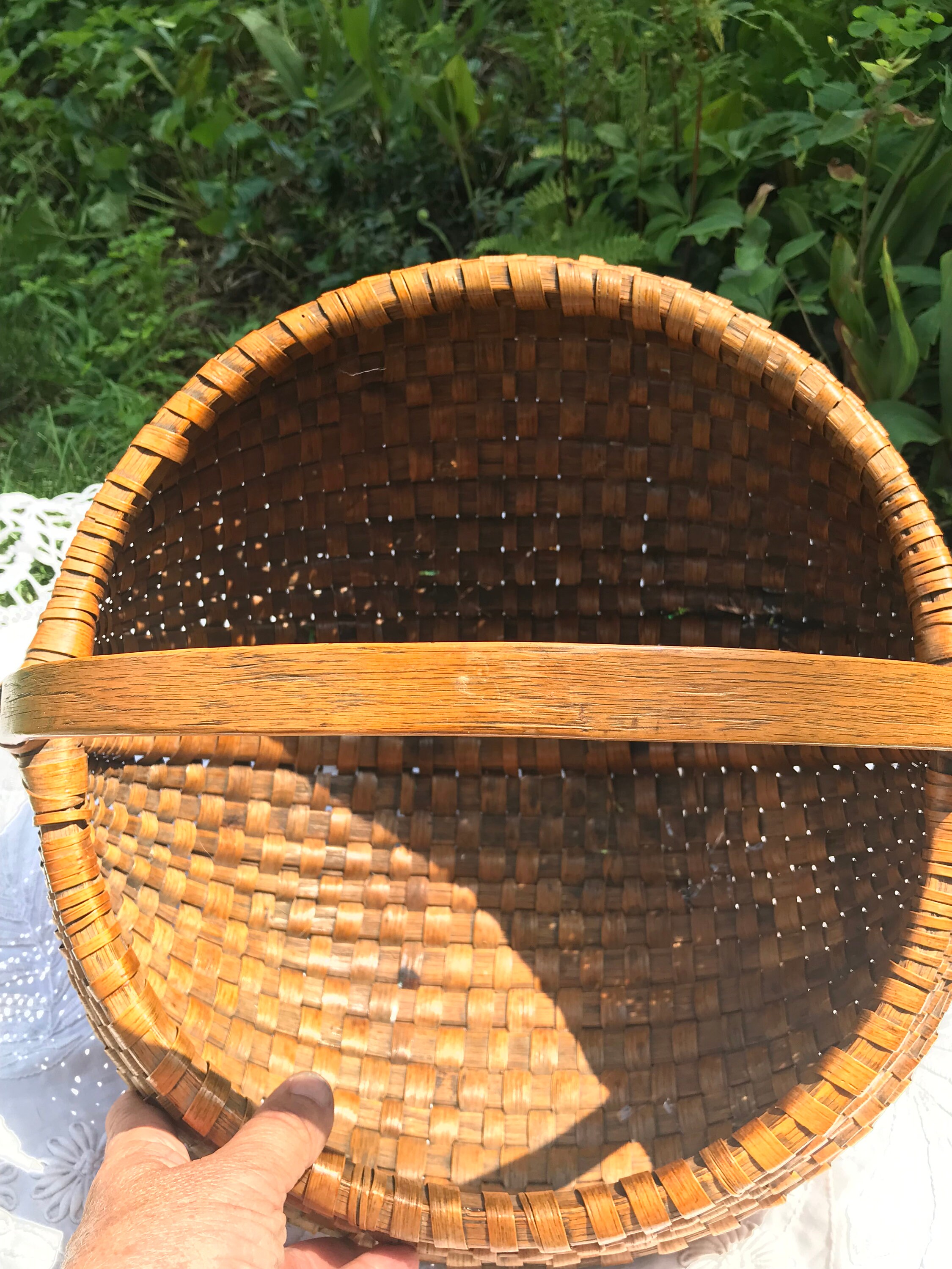 Woven Basket W/ Handle - Etsy