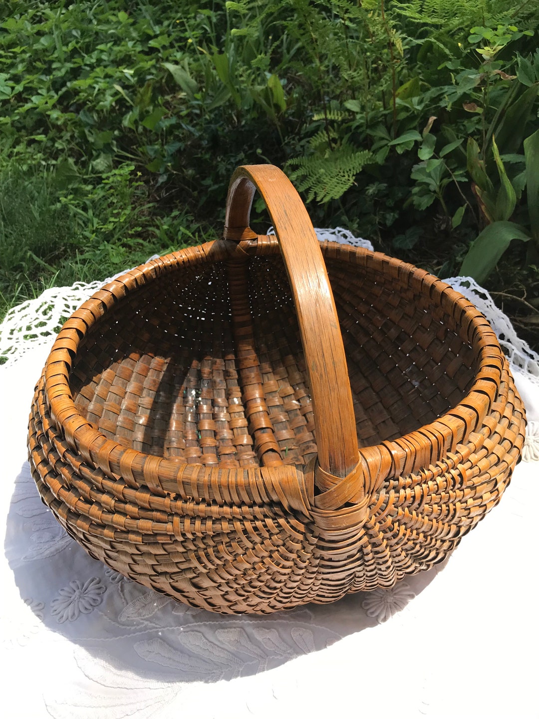 Woven Basket W/ Handle - Etsy