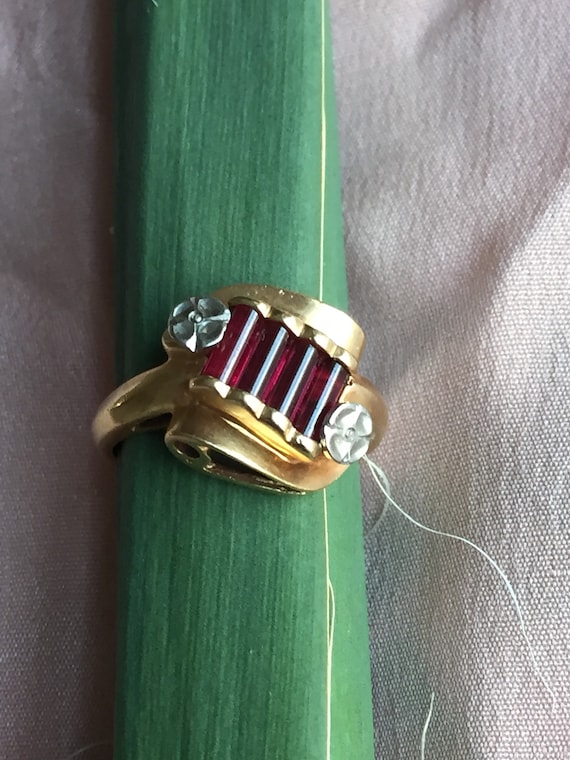 Gold and Garnet Ring - image 1
