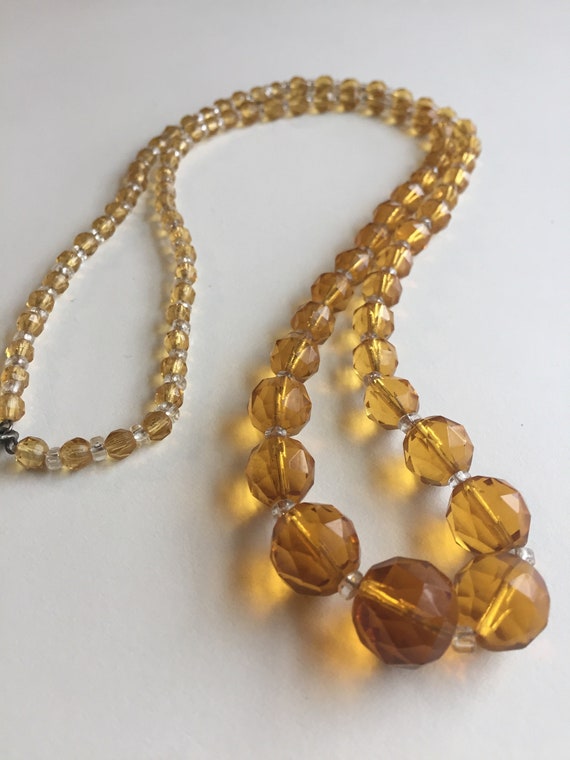 Amber colored glass beads