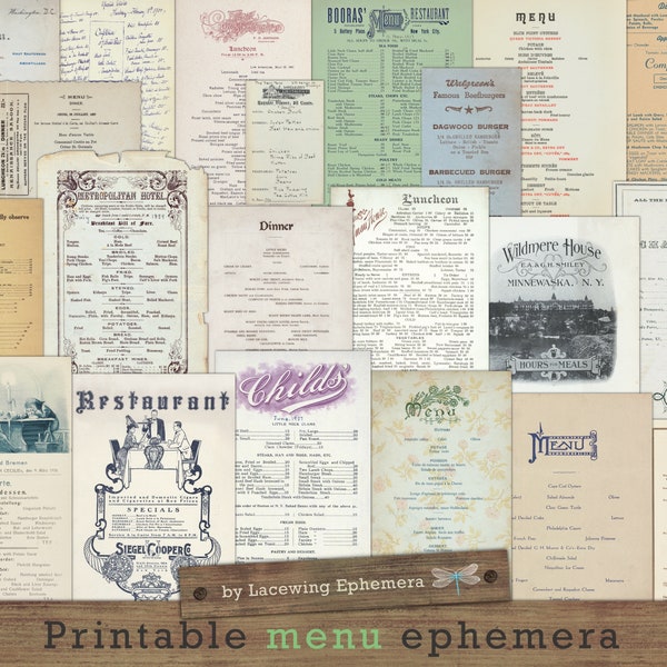 Restaurant ephemera, vintage menu, printable, digital, images, old menus, bill of fare, dinner menu, ephemera, diner, eatery, food, DOWNLOAD