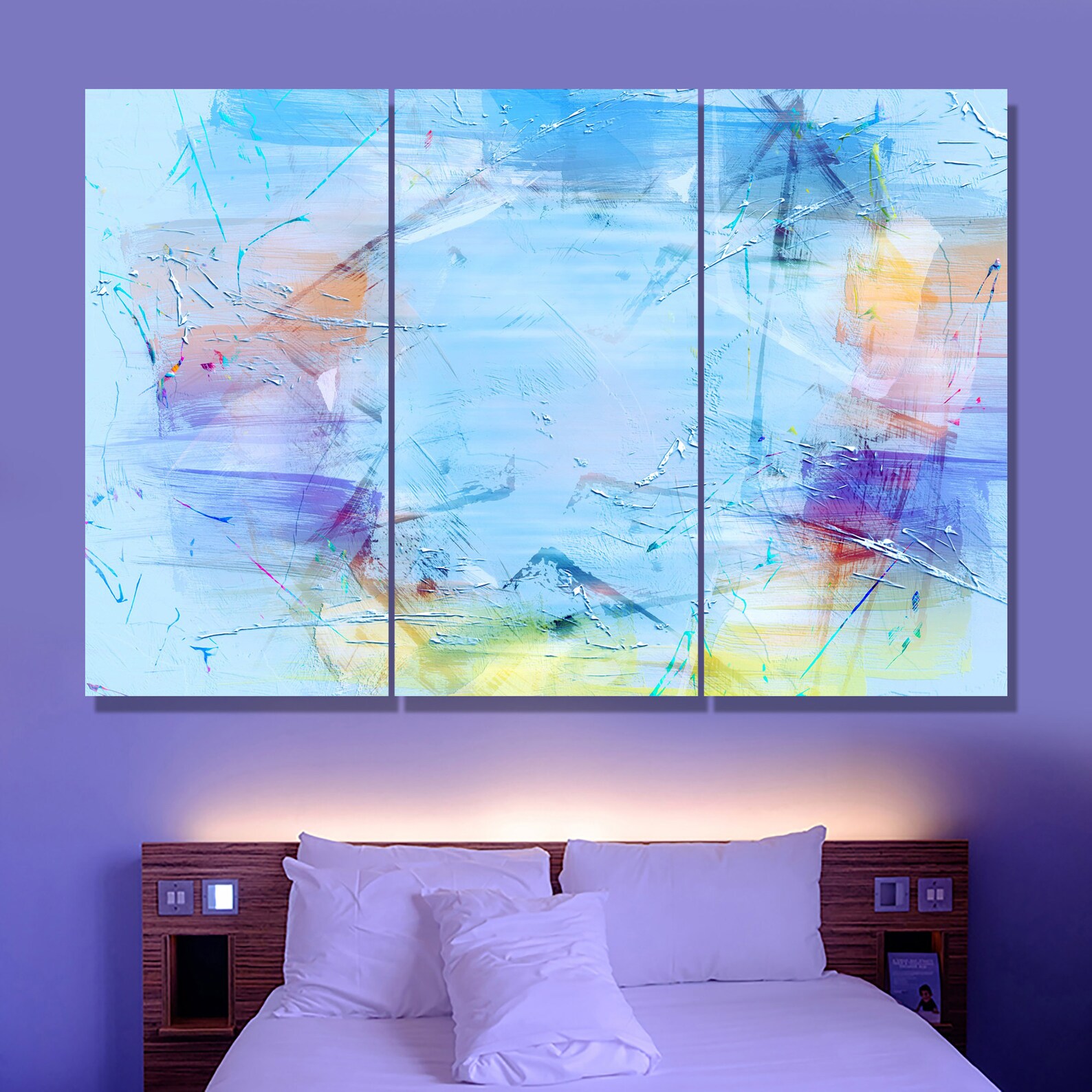 Abstract Art Light Blue Wall Art Canvas Paintings in 1345 Etsy