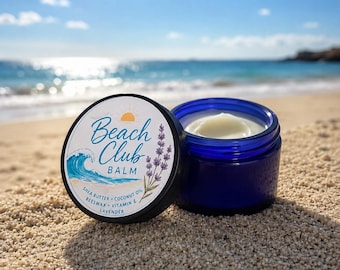 Beach Club Balm | After-Sun Moisturizing Skin Balm | Beach Bag Essential | Shea Butter & Lavender