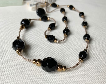 Black and Gold Necklace, Metal Free Necklace