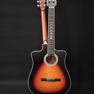 Acoustic Double Sided 6 String / 6 String Classical Combo 2020 Busuyi Guitar with XLR Sunburst