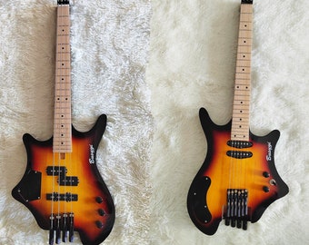 4 String Short Scale Bass / 6 String  Headless Neck Thru Busuyi Guitar