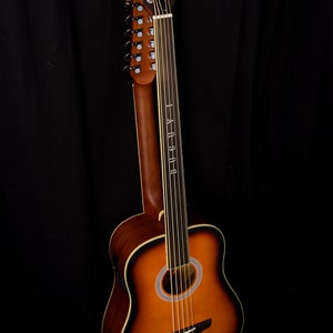 5 Strings Fretless Bass /12 Strings Acoustic Double Sided, Double Neck Busuyi Guitar
