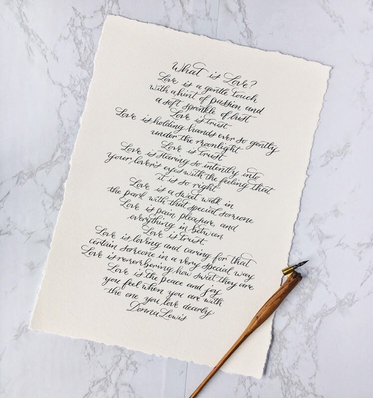Custom Calligraphy Print / Medium - 11x14 / Calligraphy Letter ...