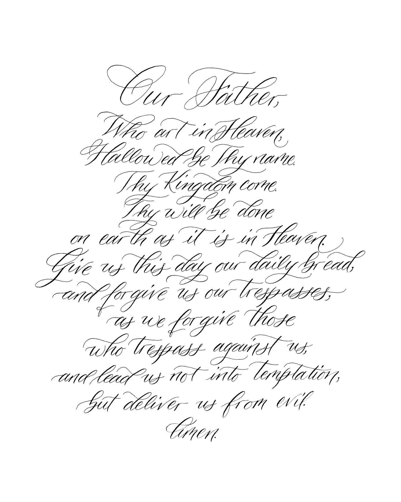 Custom Calligraphy Print / Medium - 11x14 / Calligraphy Letter ...