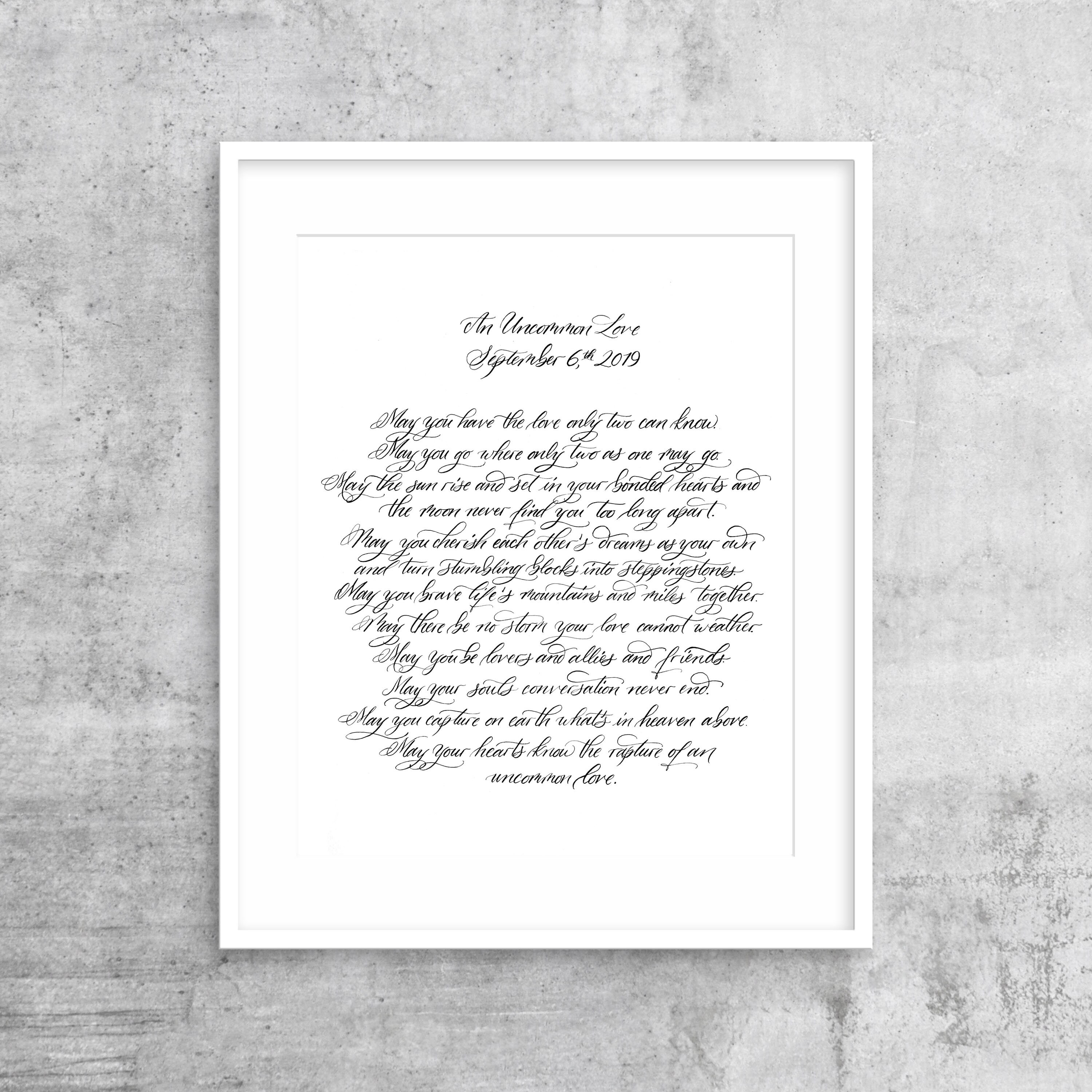 Custom Calligraphy Print / Medium - 11x14 / Calligraphy Letter ...