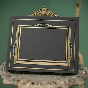Art Deco Photo Mat Frames: Gold & Silver Paper Frames, 5x7 Artwork (10-Pack)