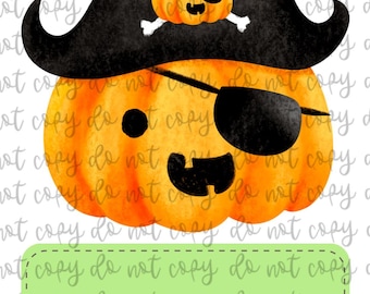 Cute kids names Halloween png pirate pumpkin