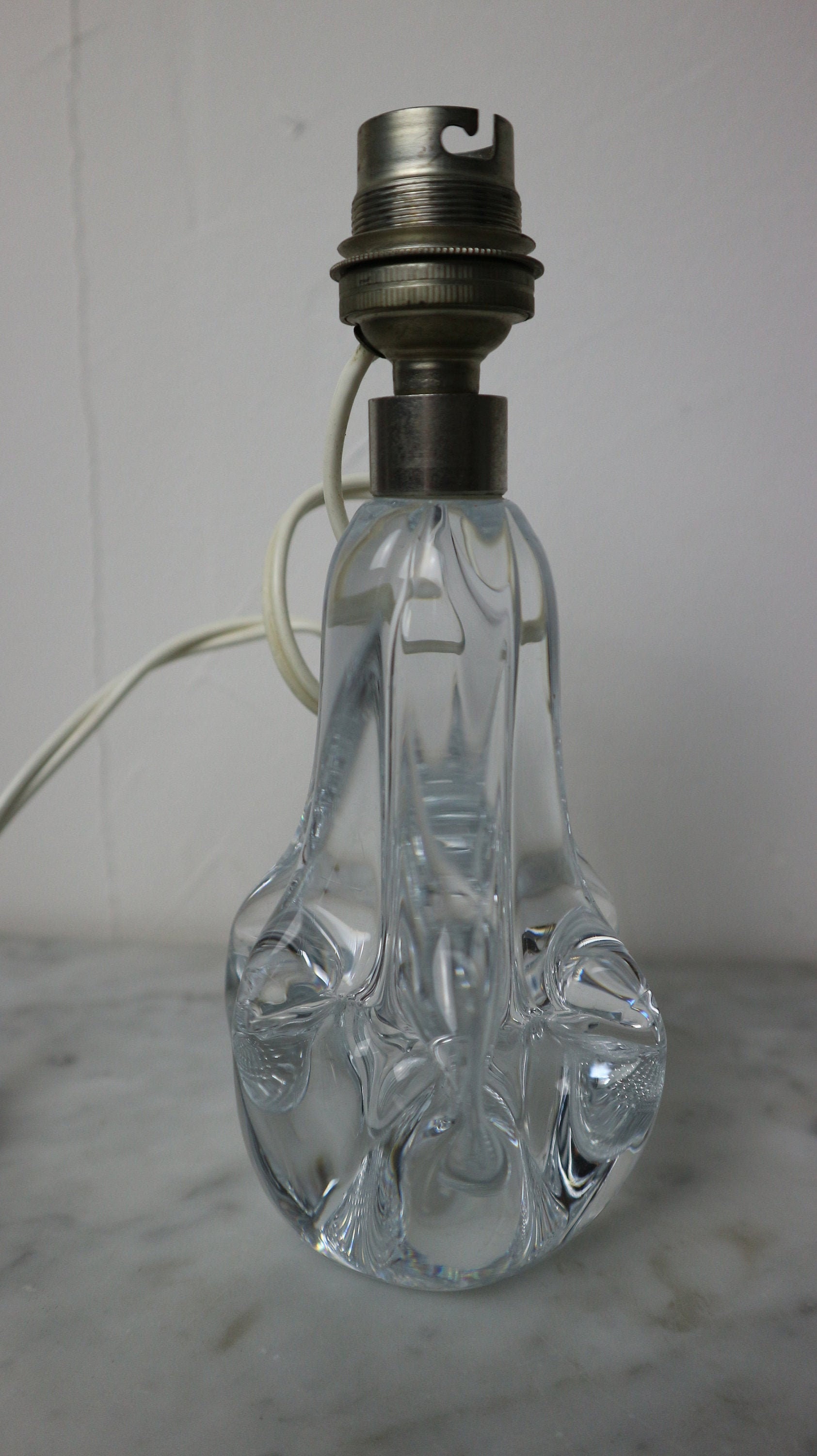 Pied de Lampe en Verre Torsadé Vintage