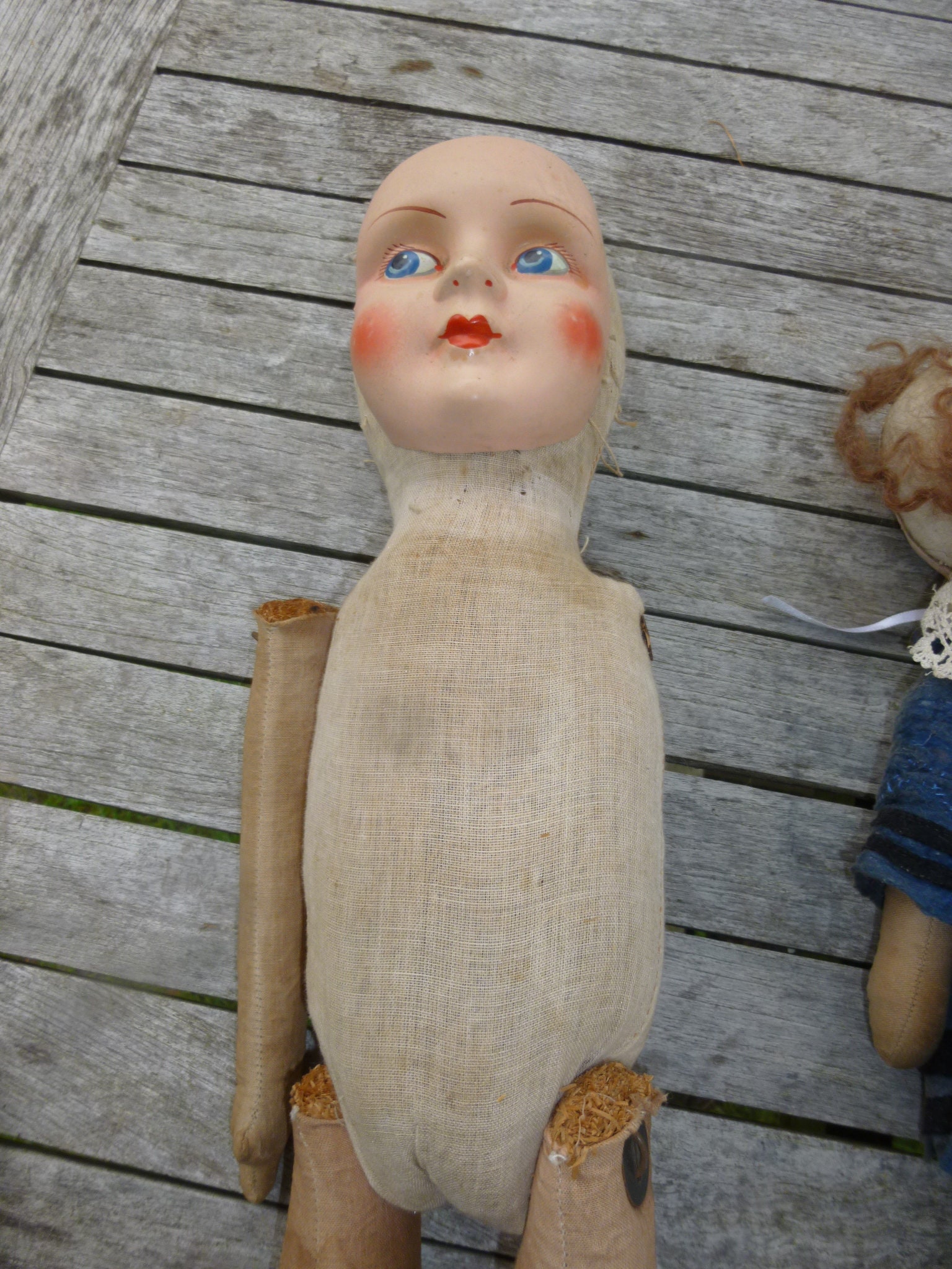2 ancenne poupée en tssu rembourrée de palle à restaurer - Etsy