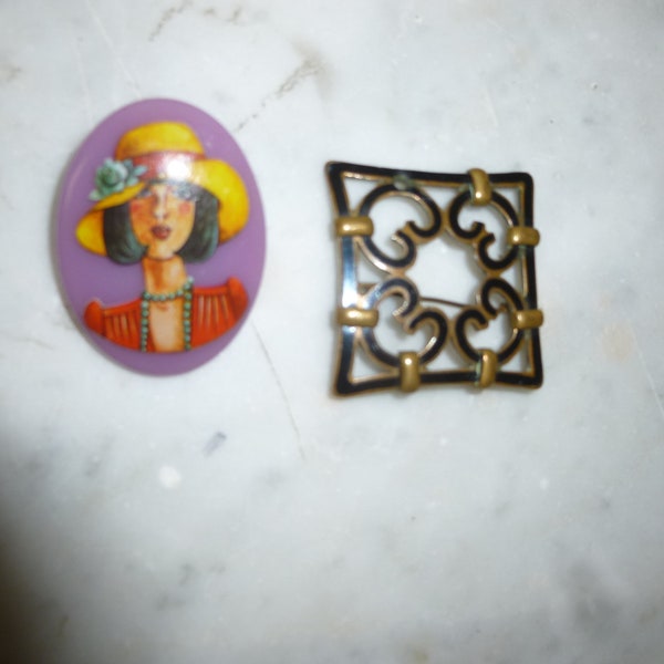 2 broches vintage