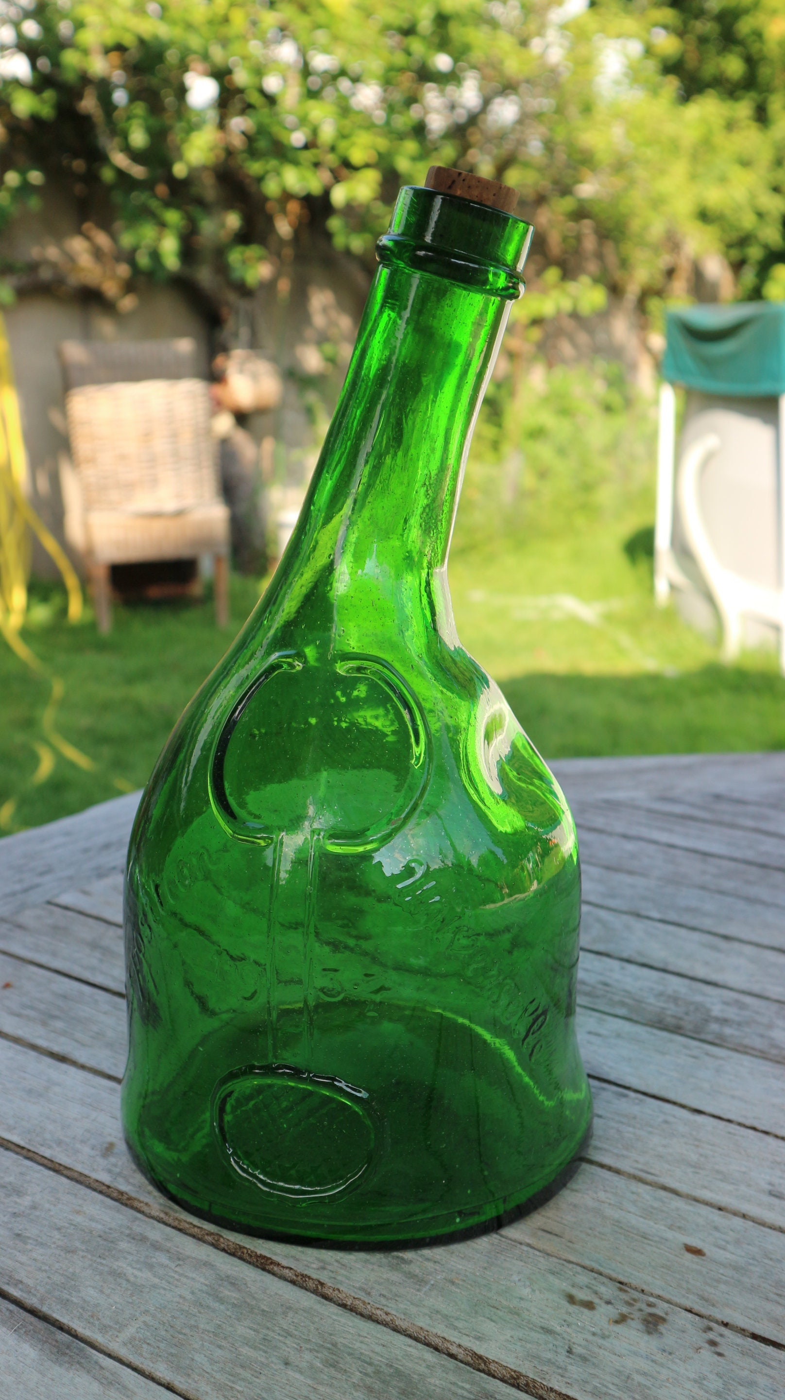 Ancienne Bouteille Verre Vert Exposition U. Paris