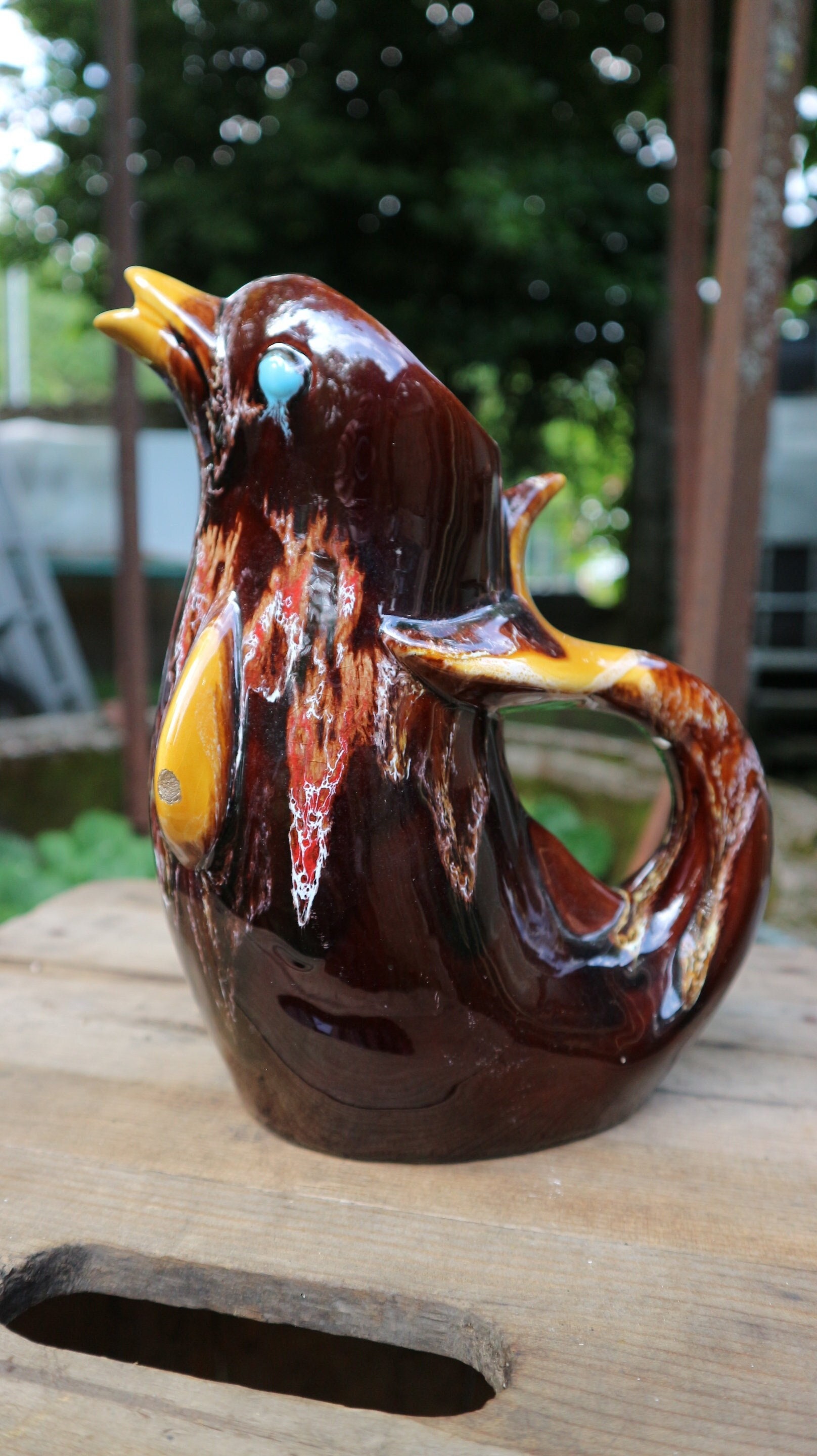 Ancien Pichet Faience Vallauris Zoomorphe