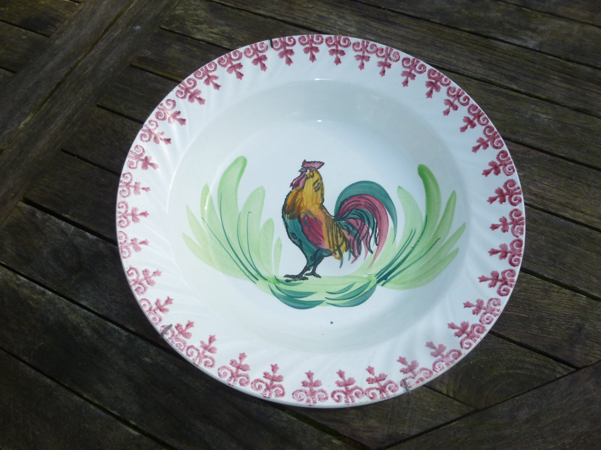 Plat Ancien Moulin Des Loups – Faïence Multicolore – Occasion