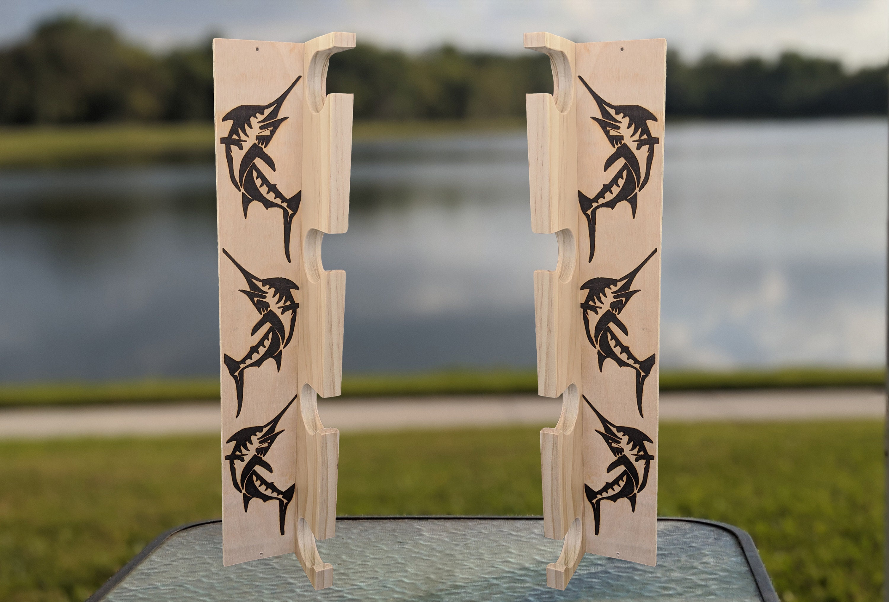 Soporte de caña de pescar de montaje en pared | Etsy