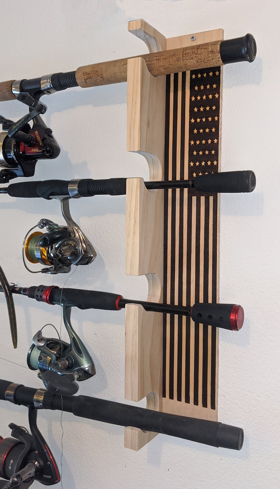 Wall Mount Fishing Rod Holder Etsy