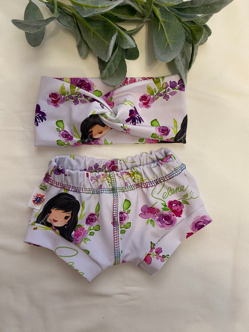 Selena Shorties with flowers /& Twisted Headband