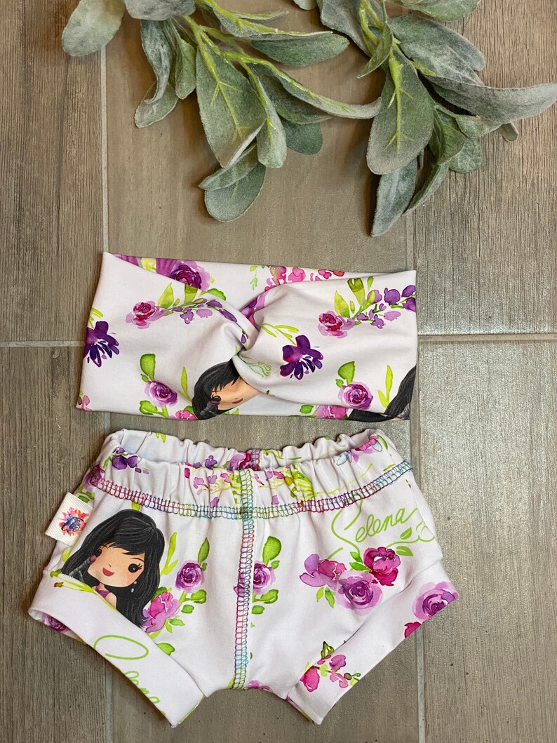 Selena Shorties with flowers /& Twisted Headband