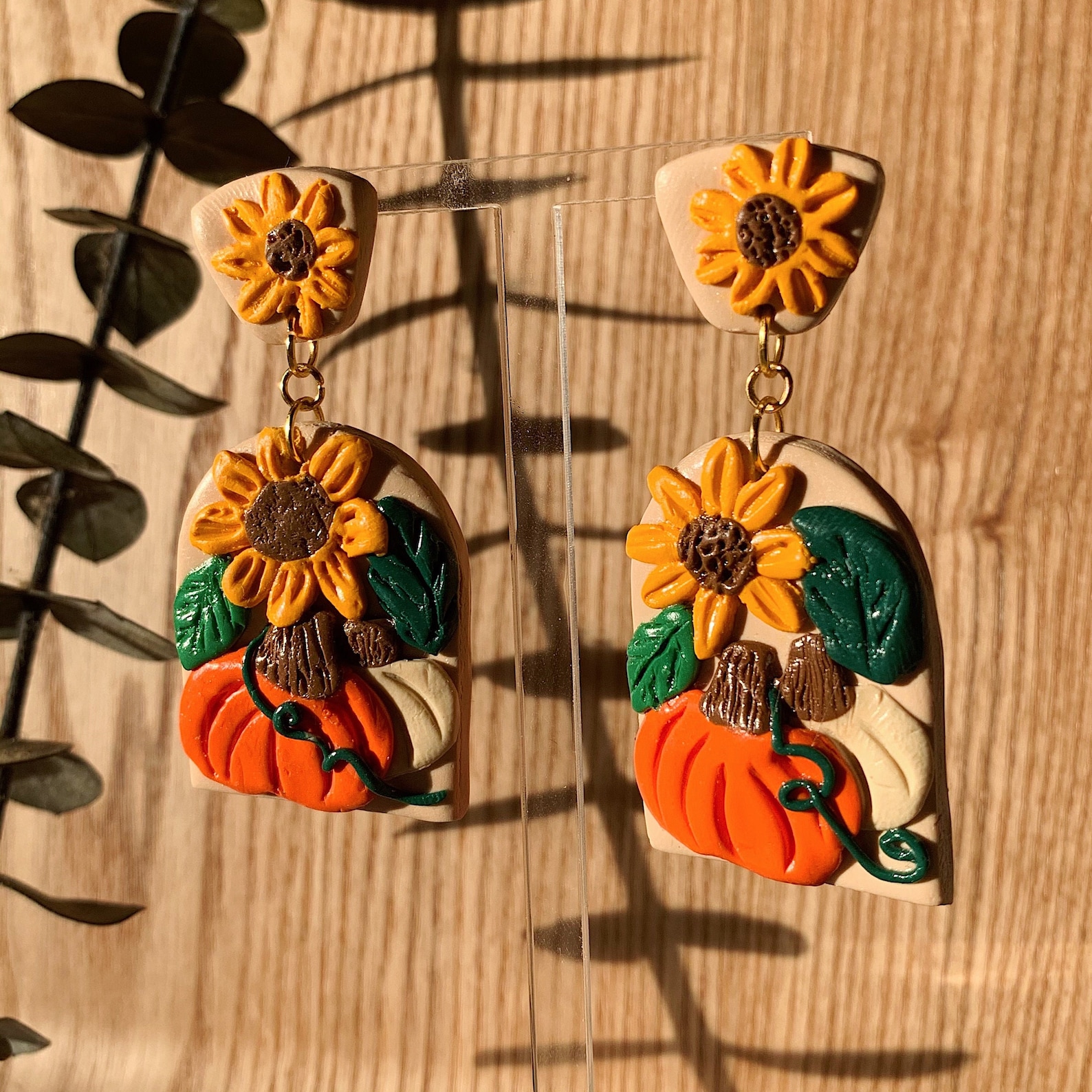 Pumpkin Autumn Earrings Polymer Clay Earrings Fall Etsy