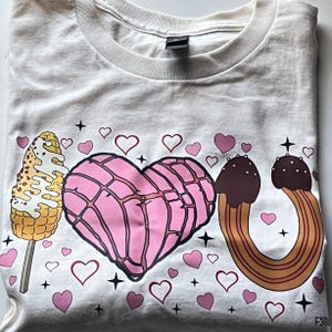 I Love You, Heart shaped Corn Design T-shirt Fun Bright colors, Loose fit, Unisex shirts, Cartoon Kawaii Designs