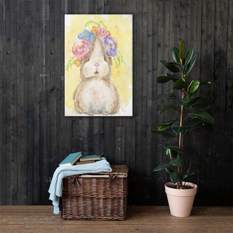 Canvas Wall Art Guinea Pig Watercolor Painting Poster