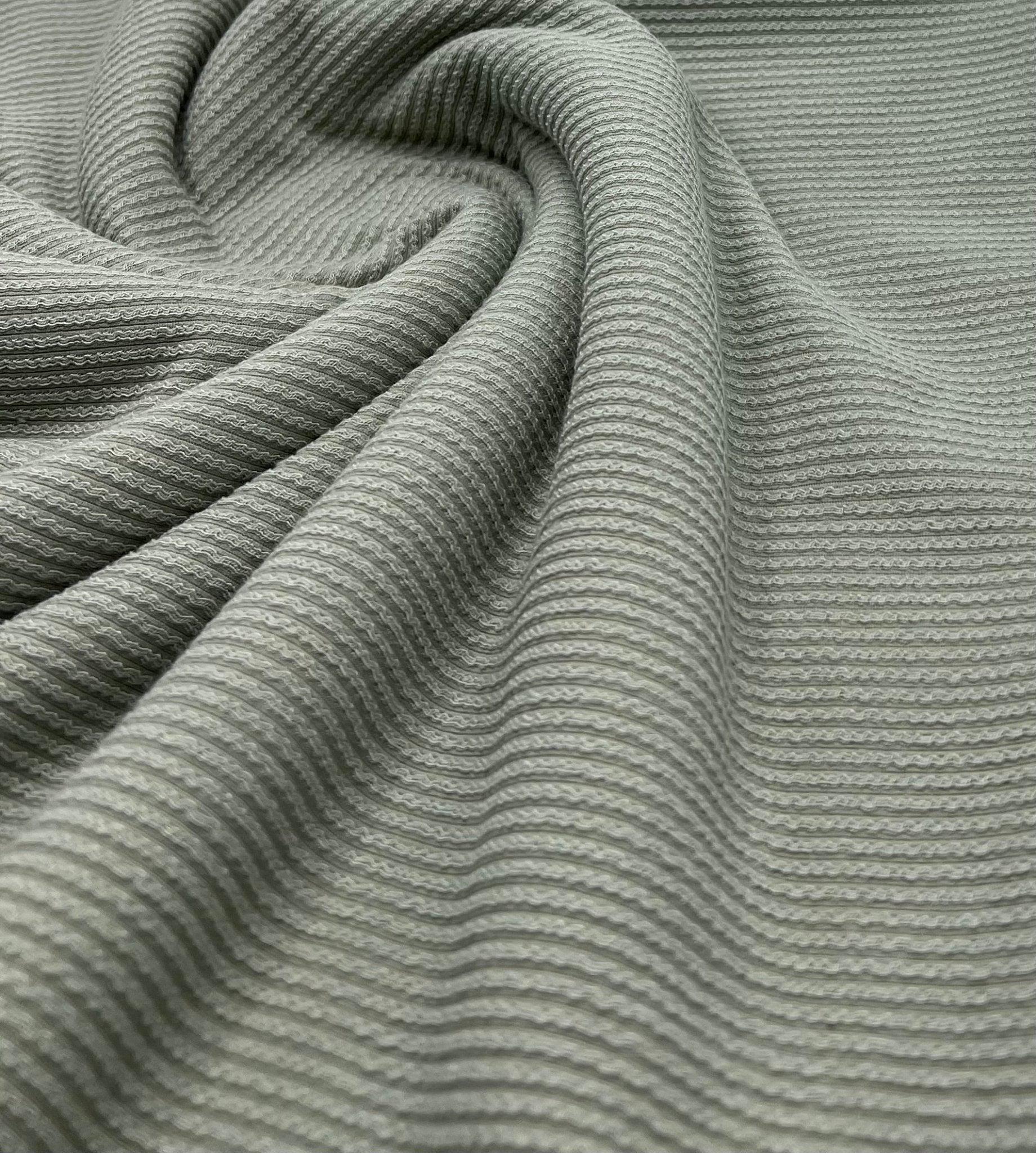 Sage Crinkle Rib Stretch Fabric