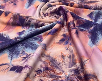 Palm Tree Multi Lightweight Stretch Fabric