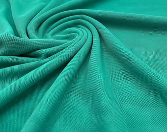 Plain Jade Green Mesh Fabric Stretch